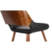 Panda Mid-Century Dining Chair in Walnut Finish and Black Faux Leather - ARL1899