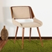 Panda Mid-Century Dining Chair in Walnut Finish and Brown Fabric - ARL1900