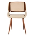 Panda Mid-Century Dining Chair in Walnut Finish and Brown Fabric - ARL1900