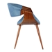 Butterfly Mid-Century Dining Chair in Walnut Finish and Blue Fabric - ARL1904