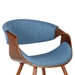 Butterfly Mid-Century Dining Chair in Walnut Finish and Blue Fabric - ARL1904