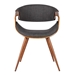 Butterfly Mid-Century Dining Chair in Walnut Finish and Charcoal Fabric - ARL1905