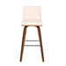 Vienna 30" Height Bar Stool in Walnut Wood Finish with Cream Faux Leather - ARL1906