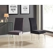 Dalia Modern and Contemporary Dining Chair in Black Velvet with Acrylic Legs - Set of 2 - ARL1907