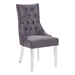 Gobi Modern and Contemporary Tufted Dining Chair in Gray Velvet with Acrylic Legs - ARL1910