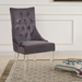 Gobi Modern and Contemporary Tufted Dining Chair in Gray Velvet with Acrylic Legs - ARL1910