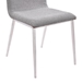 Crystal Dining Chair in Brushed Stainless Steel finish with Grey Fabric and Walnut Back - Set of 2 - ARL1911