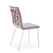 Crystal Dining Chair in Brushed Stainless Steel finish with Grey Faux Leather and Walnut Back - Set of 2 - ARL1912