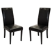 Black Bonded Leather Side Chair - Set of 2 - ARL1917