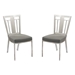 Cleo Contemporary Dining Chair In Gray and Stainless Steel - Set of 2 - ARL1919