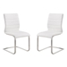 Fusion Contemporary Side Chair In White and Stainless Steel - Set of 2 - ARL1923