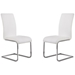 Amanda Contemporary Side Chair in White Faux Leather and Chrome Finish - Set of 2 - ARL1925