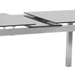 Ivan Extension Dining Table in Brushed Stainless Steel and Gray Tempered Glass Top - ARL1928