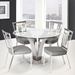 Cleo Contemporary Dining Table In Stainless Steel With Clear Glass - ARL1937