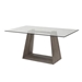 Bravo Contemporary Dining Table In Dark Sonoma Base With Clear Glass - ARL1939