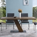 Fusion Contemporary Dining Table In Walnut Wood Top and Stainless Steel - ARL1940