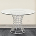 Ibiza Brushed Stainless Steel Dining Table with Clear Glass - ARL1942