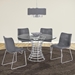 Ibiza Brushed Stainless Steel Dining Table with Clear Glass - ARL1942