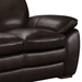 Zanna Contemporary Loveseat in Genuine Dark Brown Leather with Brown Wood Legs - ARL1953