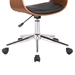 Bellevue Mid-Century Office Chair in Chrome Finish with Black Faux Leather and Walnut Veneer - ARL1969