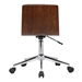 Bowie Mid-Century Office Chair in Chrome finish with Black Faux Leather and Walnut Veneer Back - ARL1976