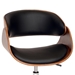 Julian Modern Office Chair In Chrome Finish with Black Faux Leather And Walnut Veneer Back - ARL1979