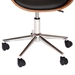 Julian Modern Office Chair In Chrome Finish with Black Faux Leather And Walnut Veneer Back - ARL1979