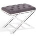 Cody Modern and Contemporary Tufted Ottoman in Gray Velvet with Acrylic Legs - ARL1981