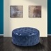 Victoria Ottoman In Ocean Blue Bonded Leather - ARL1984