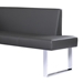 Amanda Contemporary Nook Corner Dining Bench in Gray Faux Leather and Chrome Finish - ARL1999