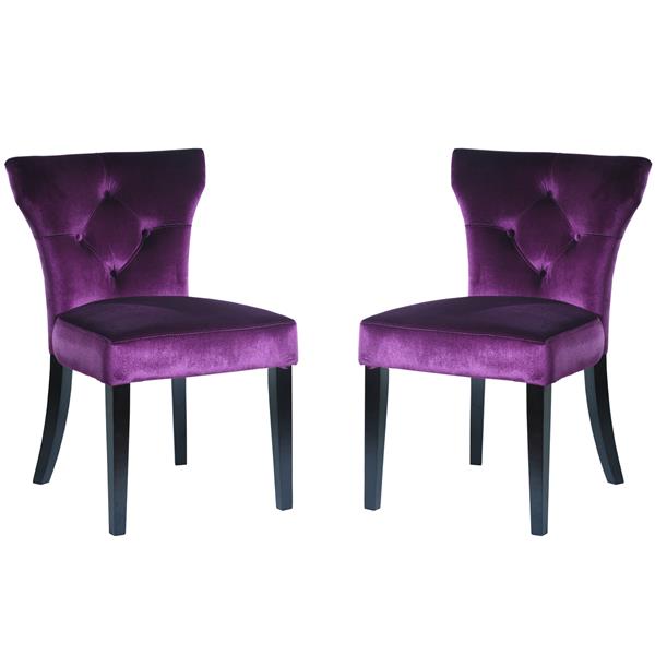Elise Side Chair in Purple Velvet - Set of 2 
