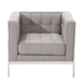 Andre Contemporary Chair In Gray Tweed and Stainless Steel - ARL2008