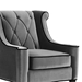 Barrister Chair In Gray Velvet with Black Piping - ARL2009