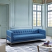 Andre Contemporary Sofa in Brushed Stainless Steel and Blue Fabric - ARL2010