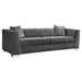 Cambridge Contemporary Sofa in Brushed Stainless Steel and Dark Grey Velvet - ARL2011