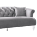 Elegance Contemporary Sofa in Grey Velvet with Acrylic Legs - ARL2012