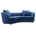 Palisade Contemporary Sofa in Blue Velvet with Brown Wood Legs - ARL2013
