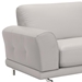 Everly Contemporary Sofa in Genuine Dove Grey Leather with Brushed Stainless Steel Legs - ARL2018