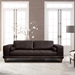 Wynne Contemporary Sofa in Genuine Espresso Leather with Brown Wood Legs - ARL2020