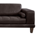 Wynne Contemporary Sofa in Genuine Espresso Leather with Brown Wood Legs - ARL2020