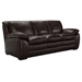 Zanna Contemporary Sofa in Genuine Dark Brown Leather with Brown Wood Legs - ARL2021