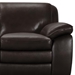 Zanna Contemporary Sofa in Genuine Dark Brown Leather with Brown Wood Legs - ARL2021