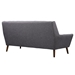 Cobra Mid-Century Modern Sofa in Dark Gray Linen and Walnut Legs - ARL2025