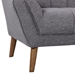 Cobra Mid-Century Modern Sofa in Dark Gray Linen and Walnut Legs - ARL2025