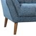 Cobra Mid-Century Modern Sofa in Blue Linen and Walnut Legs - ARL2026