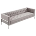 Andre Contemporary Sofa In Gray Tweed and Stainless Steel - ARL2033