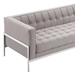 Andre Contemporary Sofa In Gray Tweed and Stainless Steel - ARL2033