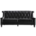 Barrister Sofa In Black Velvet With Crystal Buttons - ARL2034