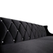 Barrister Sofa In Black Velvet With Crystal Buttons - ARL2034