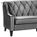 Barrister Sofa In Gray Velvet With Black Piping - ARL2035